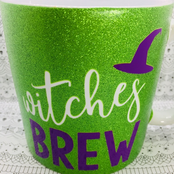 Halloween Witches Brew Green Glitter Mug 22 oz - Picture 2 of 9